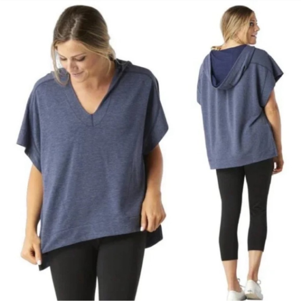 Smartwool Blue Polyester Blend Active Reset Hooded Pullover Top Sz. XS